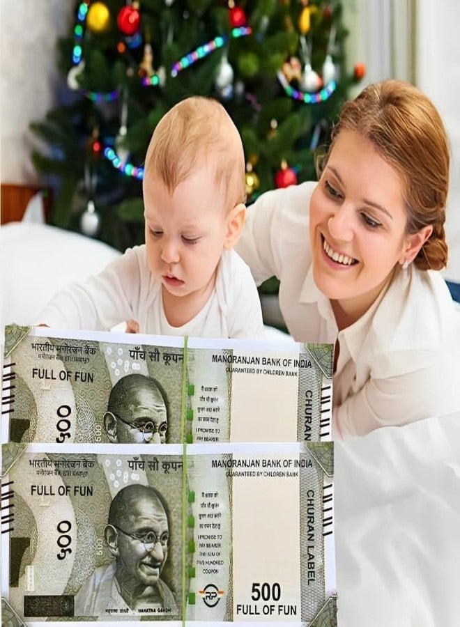 Munmoll Pack of 4 Bundle Dummy Notes Fun Playing 500 Rupeess Notes Pretend Play Fake Money for Kids Multycolor - Image 5