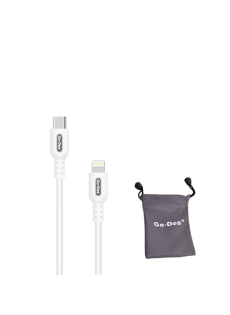 Go-Des Type-C to Lightning Cable 18W High Power 1M Length Fast Charging u0026 Data Transfer - Image 3