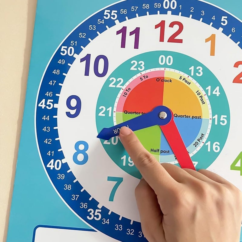 Writable Dry Erase Learning Clocks, Teaching Demonstration Tools for Telling Time, Ideal for Kids' Time Practice in Home, School & Classroom Supplies - Image 5