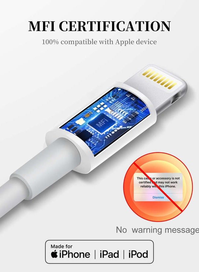 Uzento for iPhone Charger Cord,2 Pack Original USB to Lightning Cable Apple MFI Certified 6 Ft, Fast iPhone Charging Cord for iPhone 11/11Pro/11Max/ X/XS/XR/XS Max/8/7/6/5S/SE - Image 3