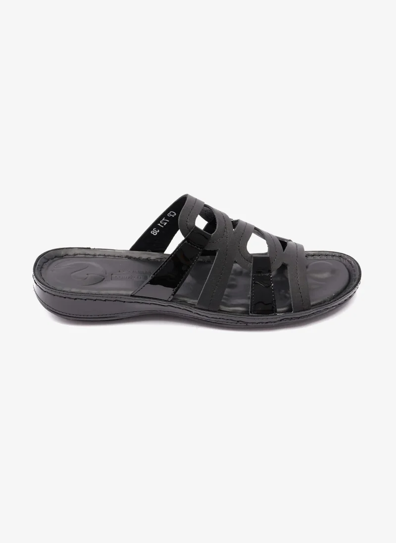 كومفورت بلس FLAT OUTSOLE COMFORT PLUS LADIES SANDAL BLACK