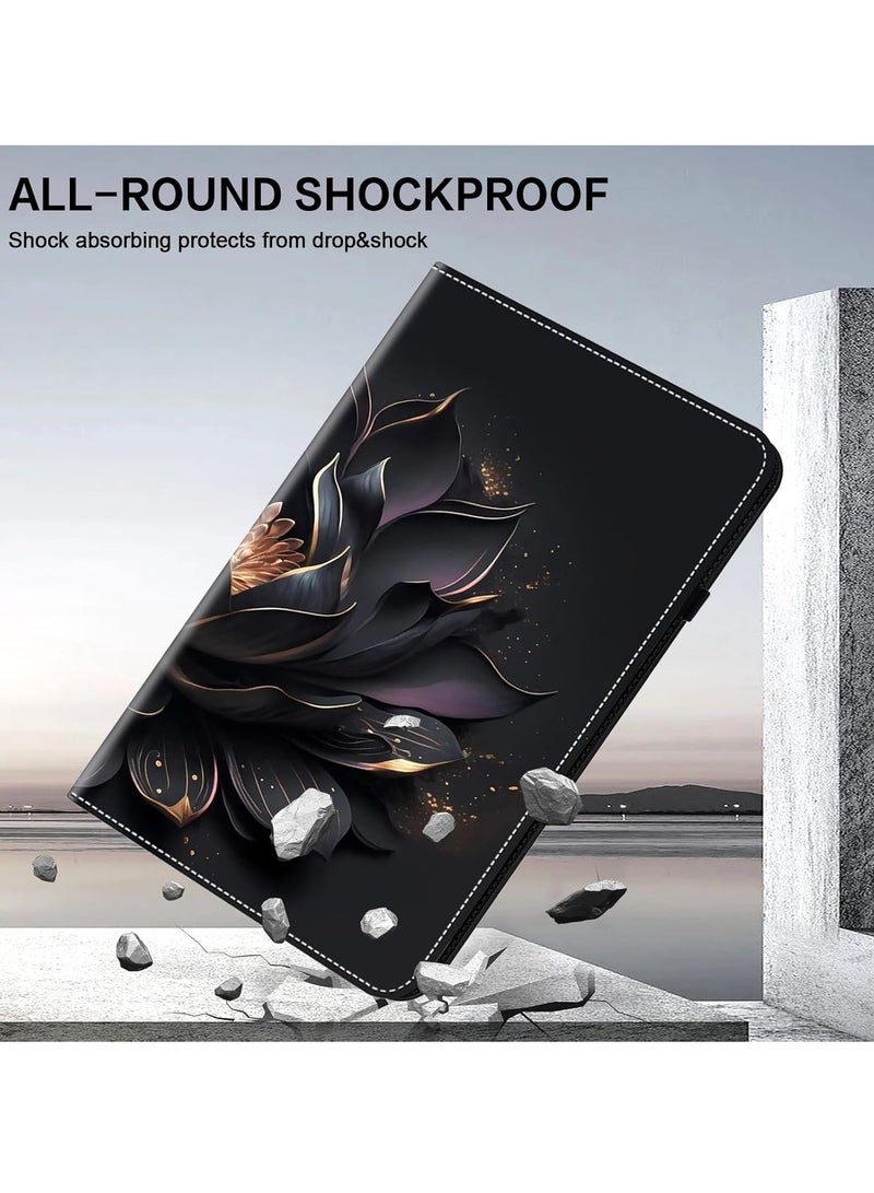 Case for Samsung Galaxy Tab S9 FE 5G 10.9 Inch/Galaxy Tab S9 11 Inch 2023, Stylus Holder Flip Wallet Leather Shockproof Cover for Galaxy Tab S9 FE 5G Case, Purple Lotus  - Image 4
