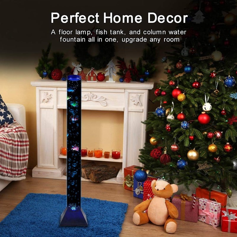 Asifu مصباح أرضي أنبوب فقاعات LED بطول 4 أقدام، مصباح أكواريوم كبير جداً مع 10 أسماك وجهاز تحكم عن بعد، 20 تغيير في الإضاءة، برج ماء طويل، ضوء ليلي لغرفة النوم أو المكتب، هدية للأطفال والرجال والنساء - Image 3