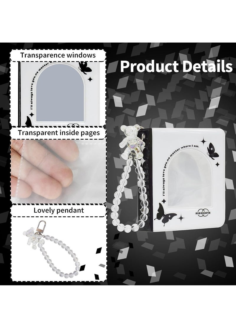 Barakah 2PCS Kpop Photocard Binder 3-inch Mini Kpop Album with Cute Dangling Bear Korean Photo Card Binder Book Mini Album 20 Sheets 40 Pockets - Image 4