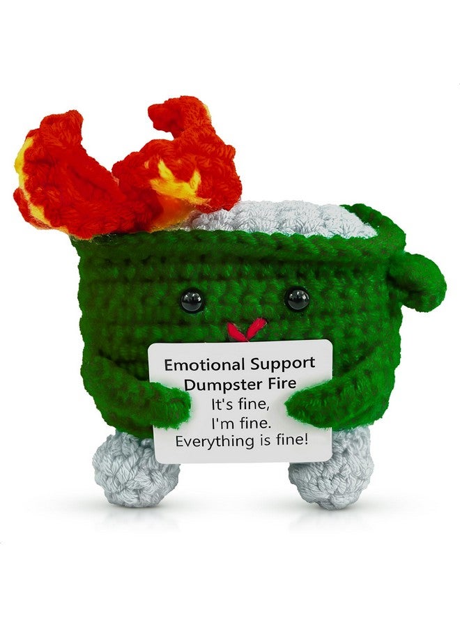 Reluen Emotional Support Crochet Dumpster Fire - Cute Emotional Support Plush for Desk Decor, Great Teacher Appreciation Gifts, Admin Professionals, Coworkers & Friends, Fun & Uplifting Gift for Any Occasion - Image 1
