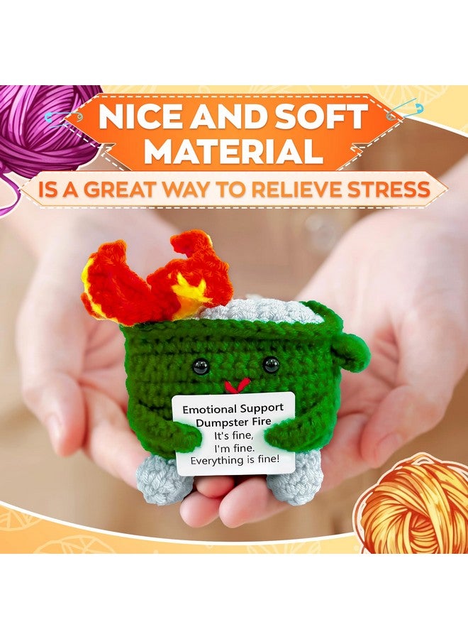Reluen Emotional Support Crochet Dumpster Fire - Cute Emotional Support Plush for Desk Decor, Great Teacher Appreciation Gifts, Admin Professionals, Coworkers & Friends, Fun & Uplifting Gift for Any Occasion - Image 5