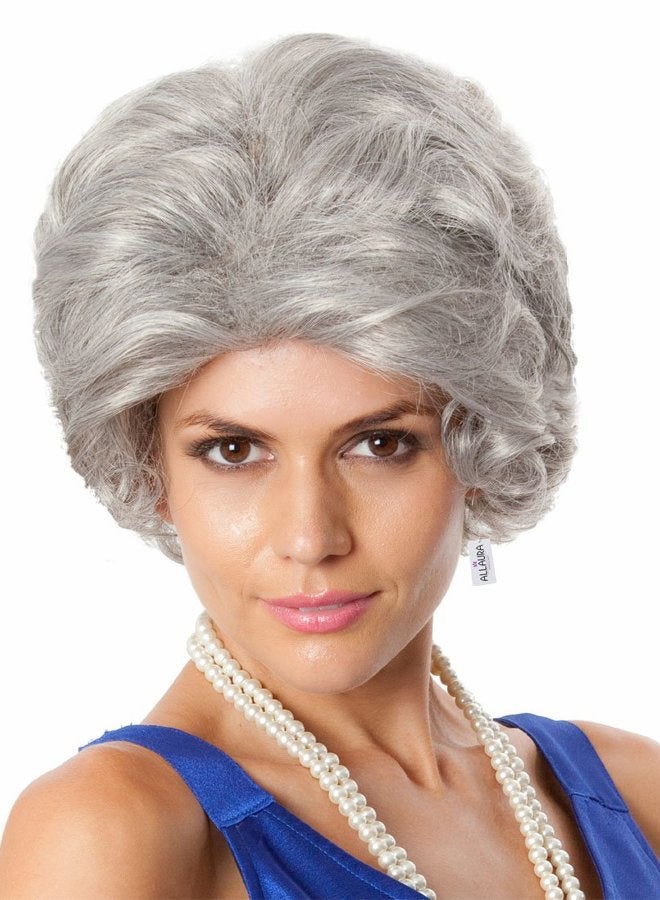 ALLAURA Old Lady Wig - Grandma Wig, Queen Elizabeth Costume, Fits Adults Women - Image 1