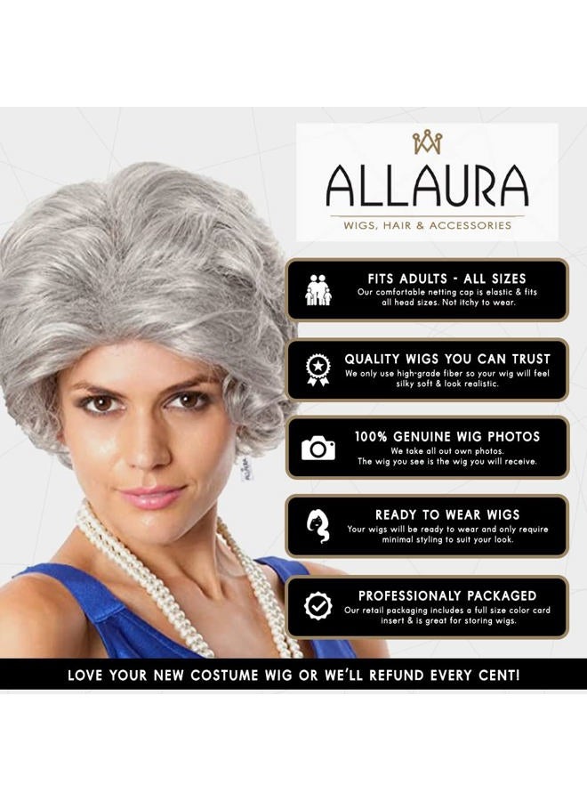 ALLAURA Old Lady Wig - Grandma Wig, Queen Elizabeth Costume, Fits Adults Women - Image 2