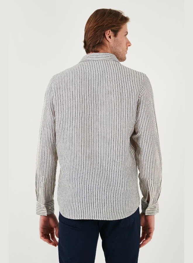 Buratti  Buratti Striped Regular Fit Cotton Long Sleeve Shirt Men's SHIRT CF25S129721 for Men | Best Price UAE