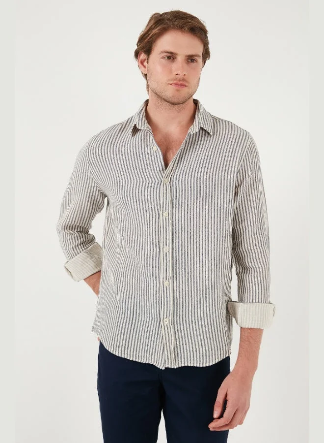 Buratti Striped Regular Fit Cotton Long Sleeve Shirt Men's SHIRT CF25S129721