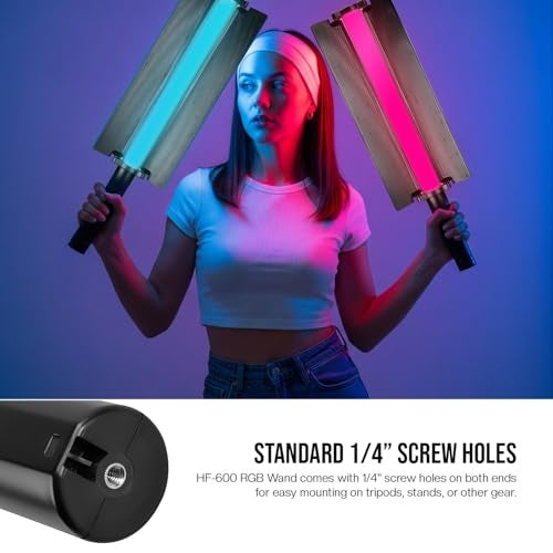 HIFFIN HF-600 RGB LED Light Stick for Photography, Photography Light with RGB CCT HSI Mode, 2500K-9900K Adjustable, 25 Fx Light Effect, Power 25W, Barndoor, 5200mah Battery for YouTube, Photoshoot - Image 5