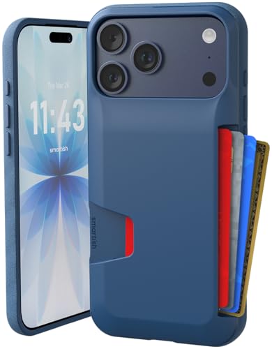 Smartish iPhone 17 Pro Max Wallet Case Wallet Slayer Vol 1 Slim Protective Credit Card Holder Drop Tested Hidden Credit Card Slot Cover for Apple iPhone 17 Pro Max Blues on The Green - Image 1