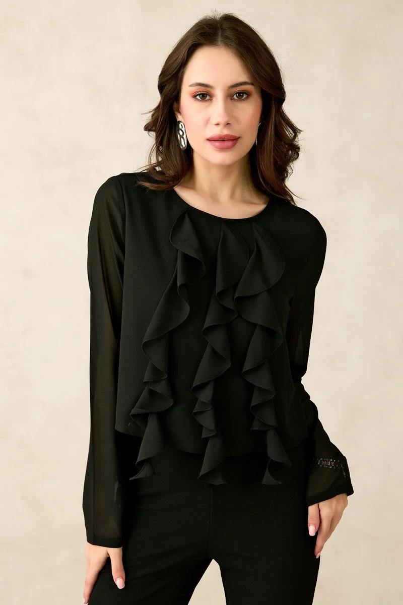 فيرجيو بلوزات نسائية جورجيت بتفاصيل كشكش للعطلات