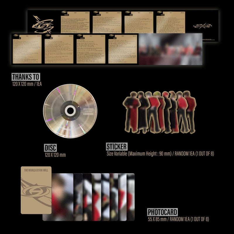 ATEEZ - 2nd Album [THE WORLD EP.FIN : WILL] (Digipack Ver.) Booklet + Thanks To + DISC + Photocard + Sticker + 2 Pin Badges + 4 Extra Photocards - Image 3