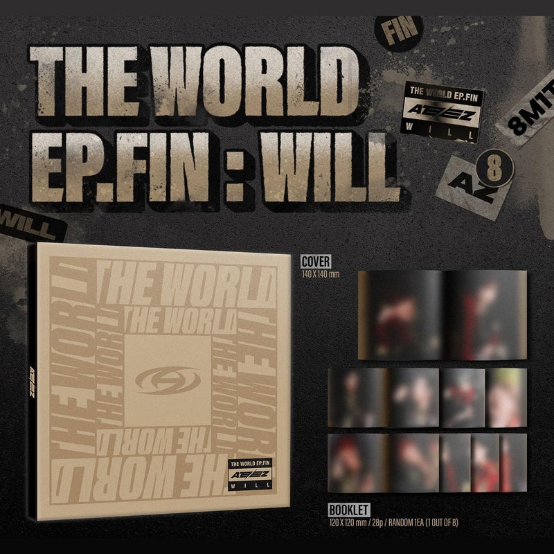 ATEEZ - 2nd Album [THE WORLD EP.FIN : WILL] (Digipack Ver.) Booklet + Thanks To + DISC + Photocard + Sticker + 2 Pin Badges + 4 Extra Photocards - Image 2