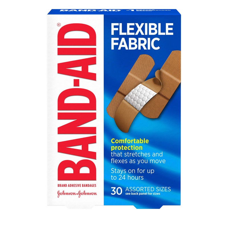 Band-Aid Brand Flexible Fabric Adhesive Bandages, Comfortable Sterile Protection & Wound Care for Minor Cuts & Burns, Quilt-Aid Technology to Cushion Painful Wounds, Assorted Sizes, 30 ct - Image 1