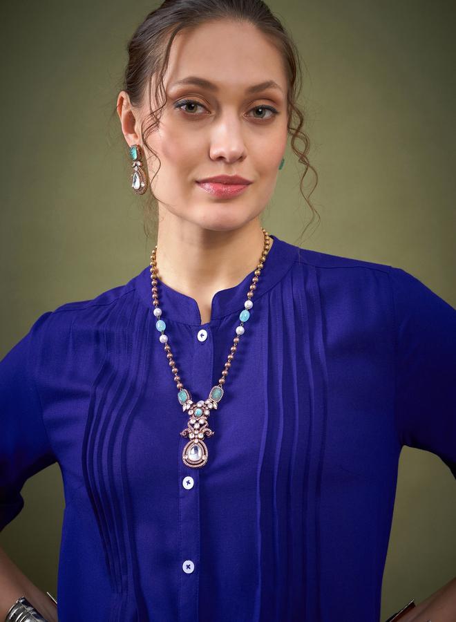 SASSAFRAS Embroidered Hem Shirt with Roll Up Sleeves & Pants Co-Ord by Styli - Image 4