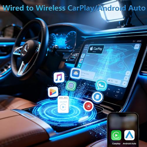 YFDUNV 2025 Newly Upgraded Wireless CarPlay Adapter: Slim, Lightweight and Portable, Plug-and-Play. Easy to Operate with Stable Connection and no lag, Compatible with iPhone and Android Devices. - Image 2