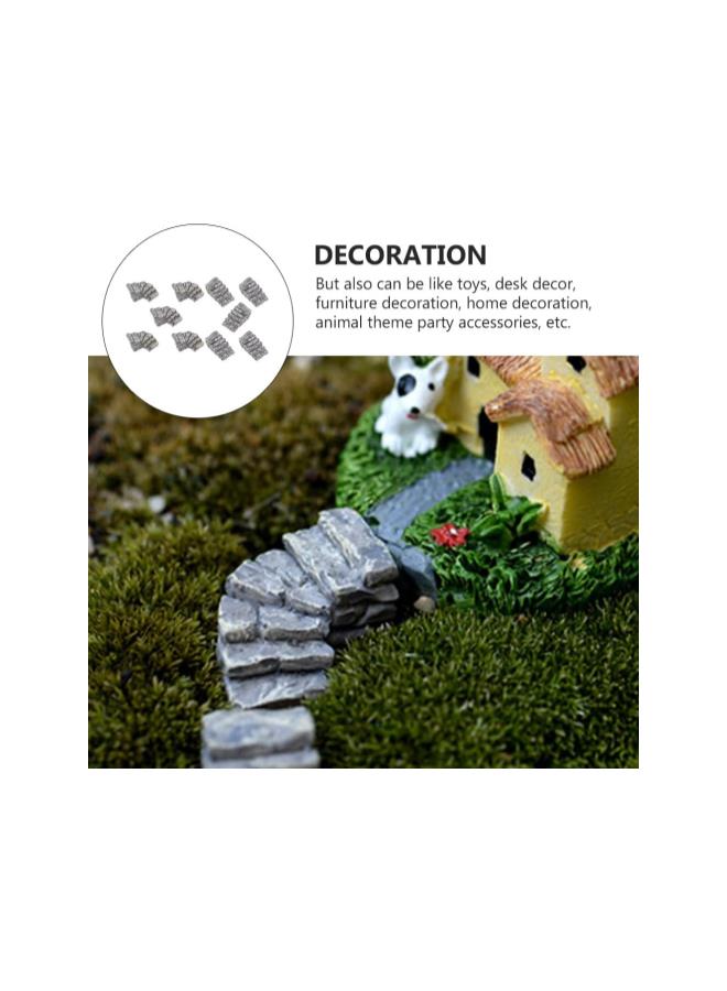 Generic 10pcs Miniature Stone Steps Fairy Mini Garden Ornament Cobblestone Stairs Dollhouse Accessory  - Image 4