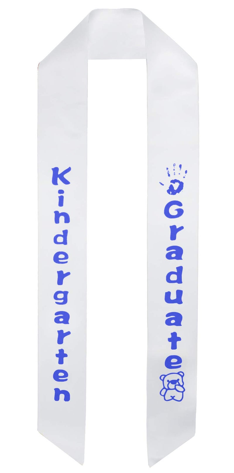 GraduationMall White Satin Kindergarten Graduation Sash with Printed Bear for Kids in Royal Fonts - Image 4
