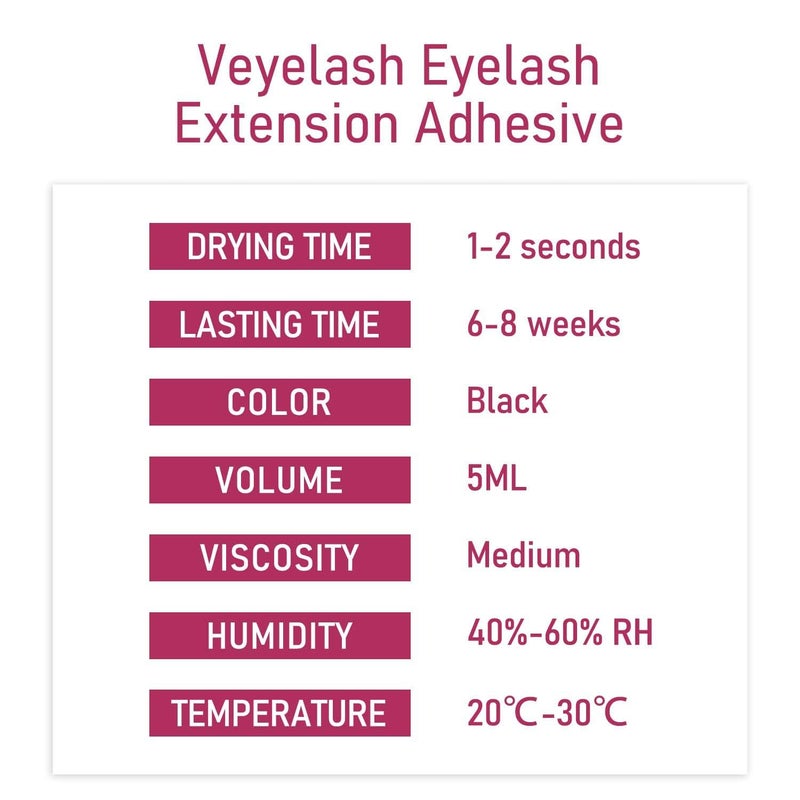 VEYES INC غراء رموش VEYES INC 5 مل وقت جفاف 1-2 ثانية 8 أسابيع من الالتصاق غراء تمديد الرموش لاصق أسود للاستخدام المهني فقط - Image 3