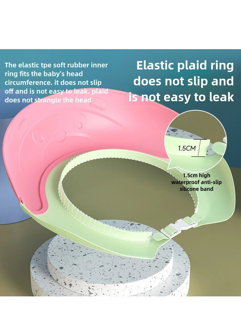 Adjustable baby and child shower cap waterproof shower face mask with elastic band, safe for bathing for more than 6 months, eye and ear protection - Image 4