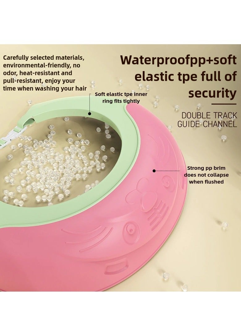 Adjustable baby and child shower cap waterproof shower face mask with elastic band, safe for bathing for more than 6 months, eye and ear protection - Image 5