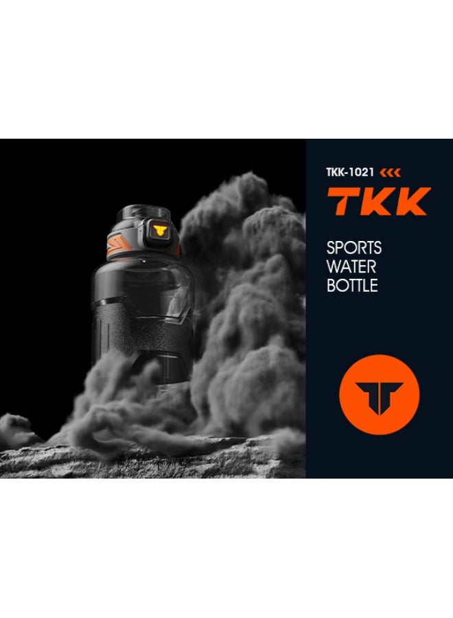 TKK 1500ml Tritan Plastic Water Bottle for sports and gym with rope handle BPA Free with Straw | Black - Image 2