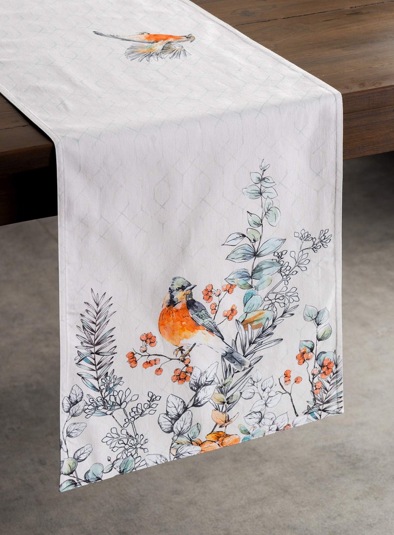 Maison d' Hermine Table Runners 100% Cotton 14.50Inch x 108Inch Tablerunner  Decorative Table Runner  Dining  Whitish Shabby Chique (Double Layer) - Thanksgiving/Christmas - Image 5