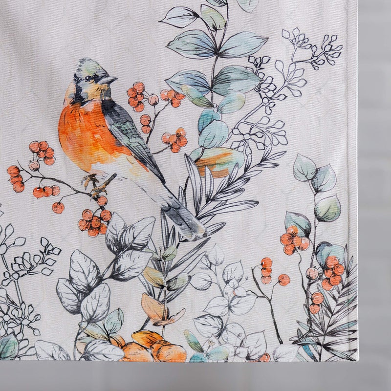 Maison d' Hermine Table Runners 100% Cotton 14.50Inch x 108Inch Tablerunner  Decorative Table Runner  Dining  Whitish Shabby Chique (Double Layer) - Thanksgiving/Christmas - Image 4