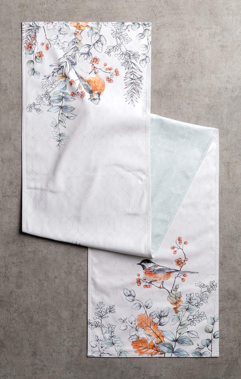 Maison d' Hermine Table Runners 100% Cotton 14.50Inch x 108Inch Tablerunner  Decorative Table Runner  Dining  Whitish Shabby Chique (Double Layer) - Thanksgiving/Christmas - Image 2