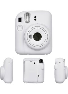O Ozone Silicone Case for Fujifilm Instax Mini 12 Instant Camera Case |Soft Protective Camera Cover with Adjustable Shoulder Strap - Clay White  - Image 1