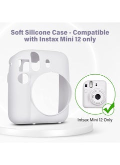 O Ozone Silicone Case for Fujifilm Instax Mini 12 Instant Camera Case |Soft Protective Camera Cover with Adjustable Shoulder Strap - Clay White  - Image 5