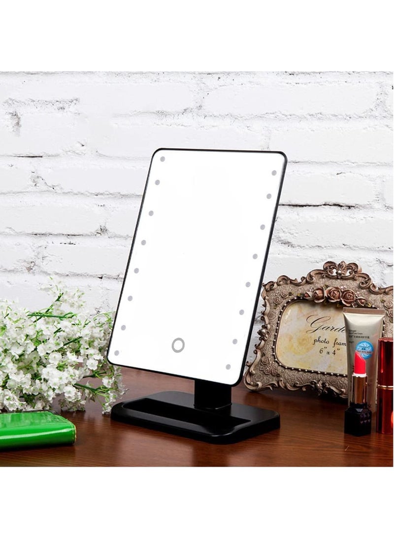 Arabest - Makeup Mirror with Lights, Lighted Vanity Makeup Mirror with Color Setting, 360 Degree Adjustable Rotation Travel Light up Mirror (Black) - Image 1
