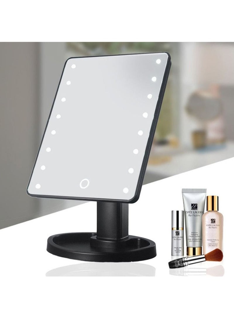 Arabest - Makeup Mirror with Lights, Lighted Vanity Makeup Mirror with Color Setting, 360 Degree Adjustable Rotation Travel Light up Mirror (Black) - Image 1