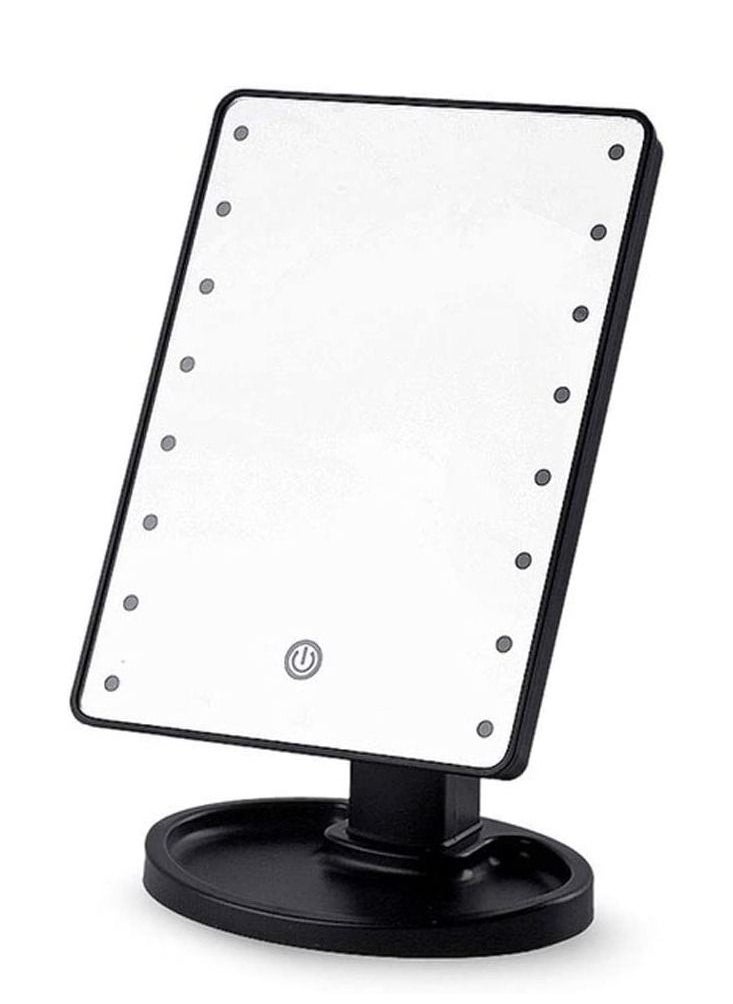 Arabest Makeup Mirror with Lights, Lighted Vanity Makeup Mirror with Color Setting, 360 Degree Adjustable Rotation Travel Light up Mirror (Black)  - Image 1