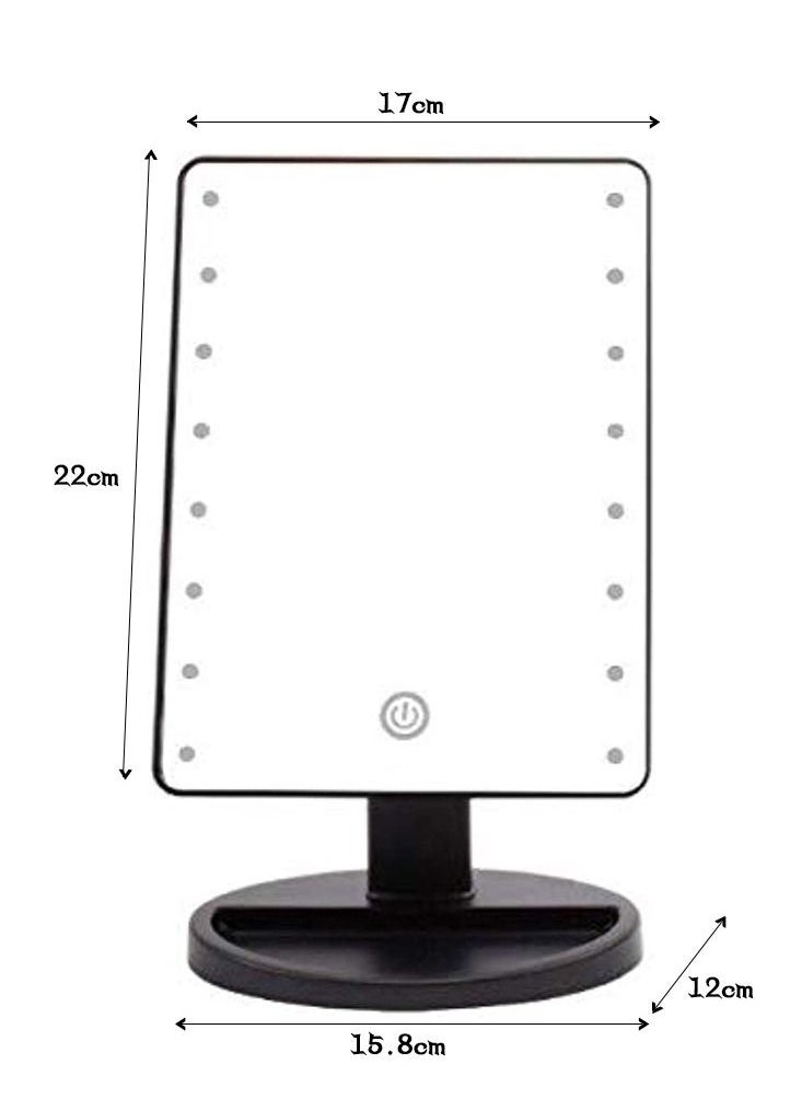 Arabest Makeup Mirror with Lights, Lighted Vanity Makeup Mirror with Color Setting, 360 Degree Adjustable Rotation Travel Light up Mirror (Black)  - Image 2