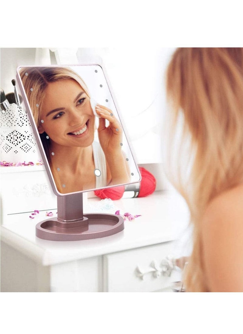 Arabest - Makeup Mirror with Lights, Lighted Vanity Makeup Mirror with Color Setting, 360 Degree Adjustable Rotation Travel Light up Mirror (Black) - Image 1