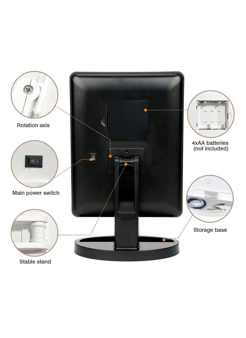 Arabest Makeup Mirror with Lights, Lighted Vanity Makeup Mirror with Color Setting, 360 Degree Adjustable Rotation Travel Light up Mirror (Black)  - Image 3