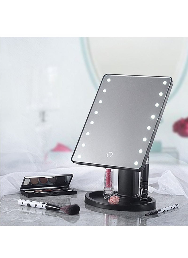 Arabest - Makeup Mirror with Lights, Lighted Vanity Makeup Mirror with Color Setting, 360 Degree Adjustable Rotation Travel Light up Mirror (Black) - Image 1