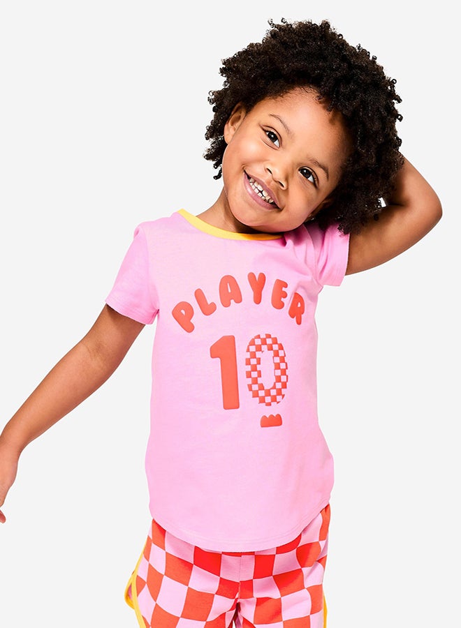 DECATHLON Kids' Unisex Multisports Cotton T-Shirt - Begonia - Image 1