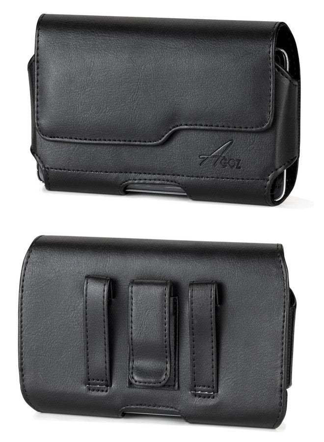 AGOZ for Samsung Galaxy J3 Emerge SM-J327P, Galaxy J3 Eclipse SM-J327V, Galaxy J3 Mission, Premium Leather AGOZ Pouch Case Holster Cover with Belt Clip & Loops and Magnetic Closure - Image 1