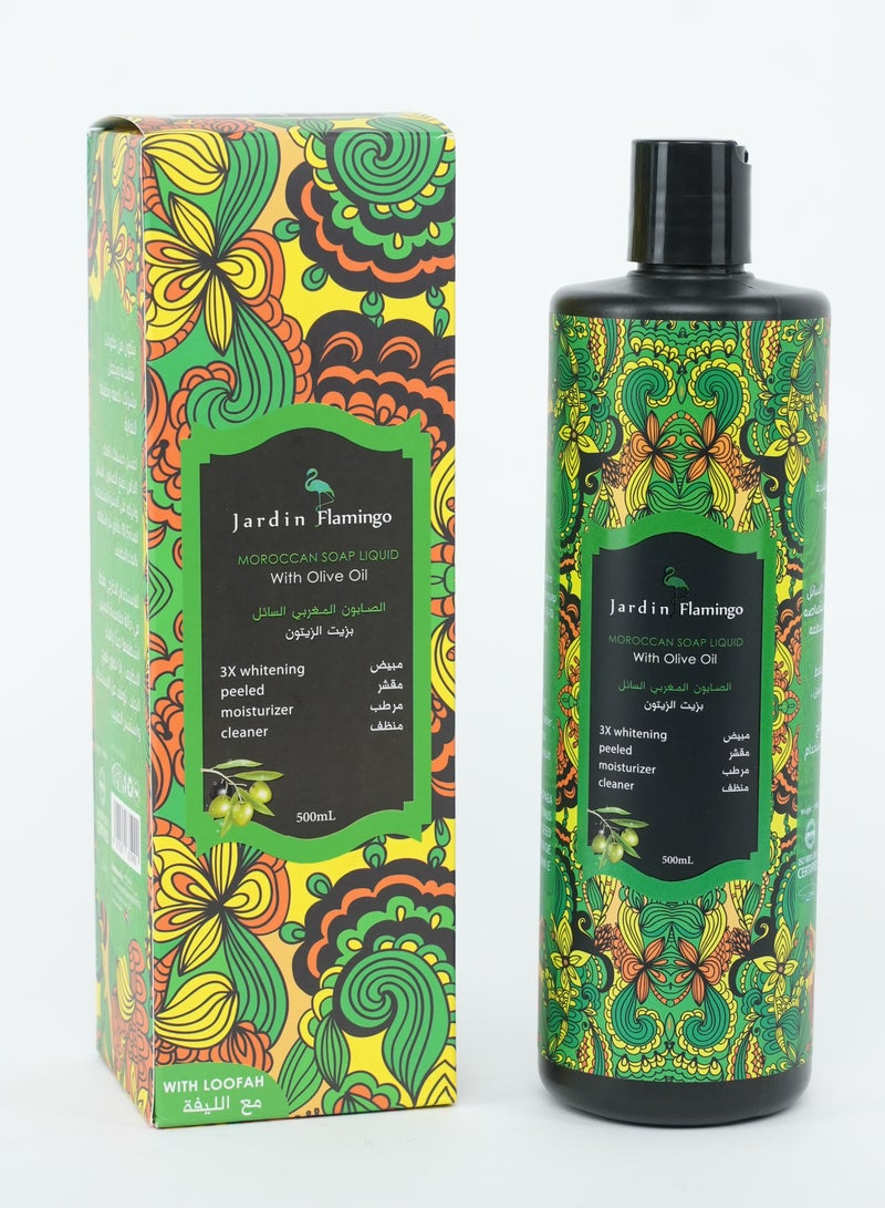 Jardin Flamingo Moroccan Soap Liquid 500ml - Olive Oil - Image 1
