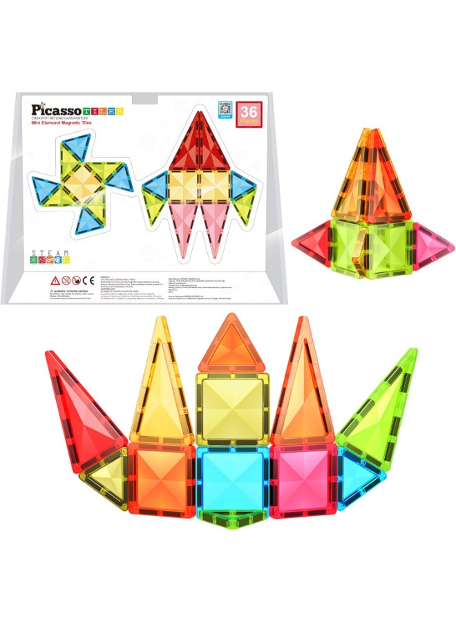 PicassoTiles Picasso Magnetic Mini Diamond Building Set 36-pieces - Image 1