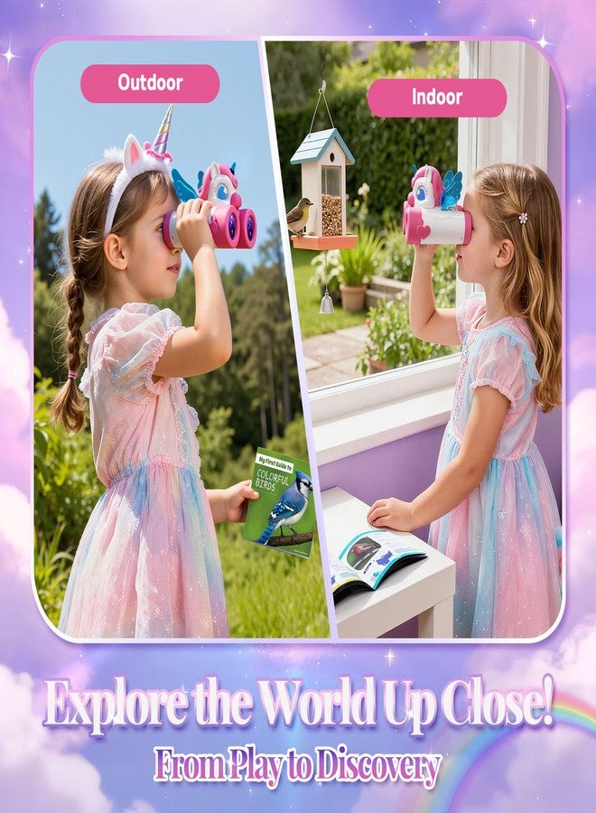 Tqeieu Unicorn Toys for Girls Age 3-12,Cute Heart & Wings Design Kids Binoculars with Bird Watching Manual,Toddler Toys,Kids Stocking Stuffers,3 4 5 6 7 8 9 10 11 12 Year Old Girl Christmas Birthday Gifts - Image 5