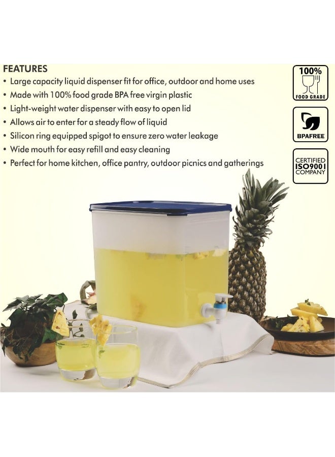 Signoraware Continental Water Dispenser Plastic 9 Litre, Set of 1, Blue - Image 4