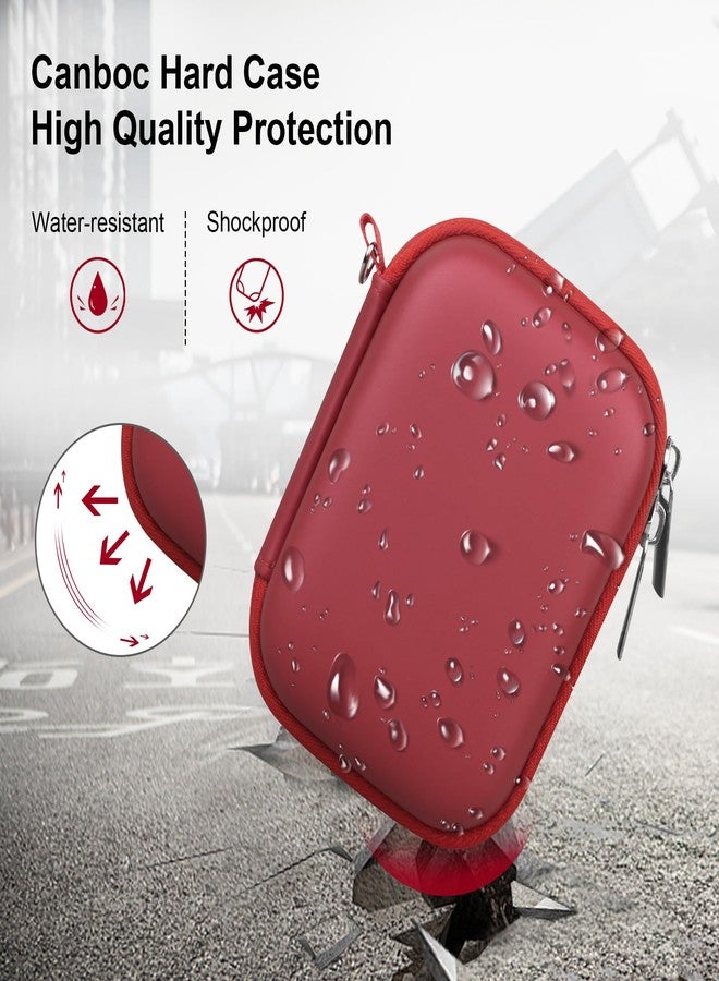 Canboc Carrying Case for Kodak PIXPRO FZ55/ FZ45 16MP Digital Camera, FZ55 Video Vlogging Camera Bag, Mesh Pocket fit Cable, SD Card, Red (Case Only) - Image 4