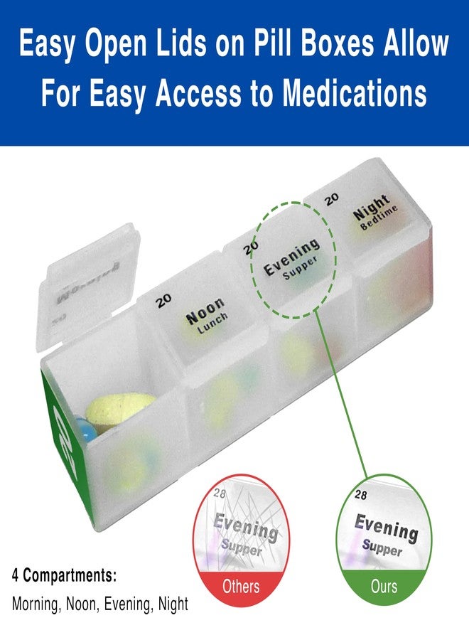 Medcenter Monthly Pill Box Organizer, 4 Times a Day, Large 31 Daily Pill Cases with Compartments for Vitamins, Supplements, Medication, 31 Day Pill Organizer - Image 4