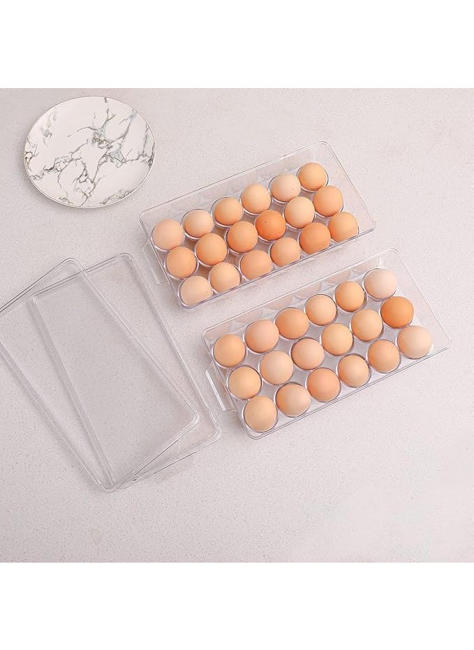 MOOZICO MOOZICO Acrylic Unbreakable Egg Storage Box Clear Stackable Egg Dispenser Plastic Bins for Fridge Organizers and Storage Basket With Carry Holder for Kitchen Storage and organization 18 egg  - Image 3