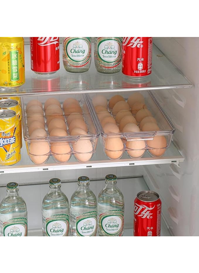 MOOZICO MOOZICO Acrylic Unbreakable Egg Storage Box Clear Stackable Egg Dispenser Plastic Bins for Fridge Organizers and Storage Basket With Carry Holder for Kitchen Storage and organization 18 egg  - Image 4